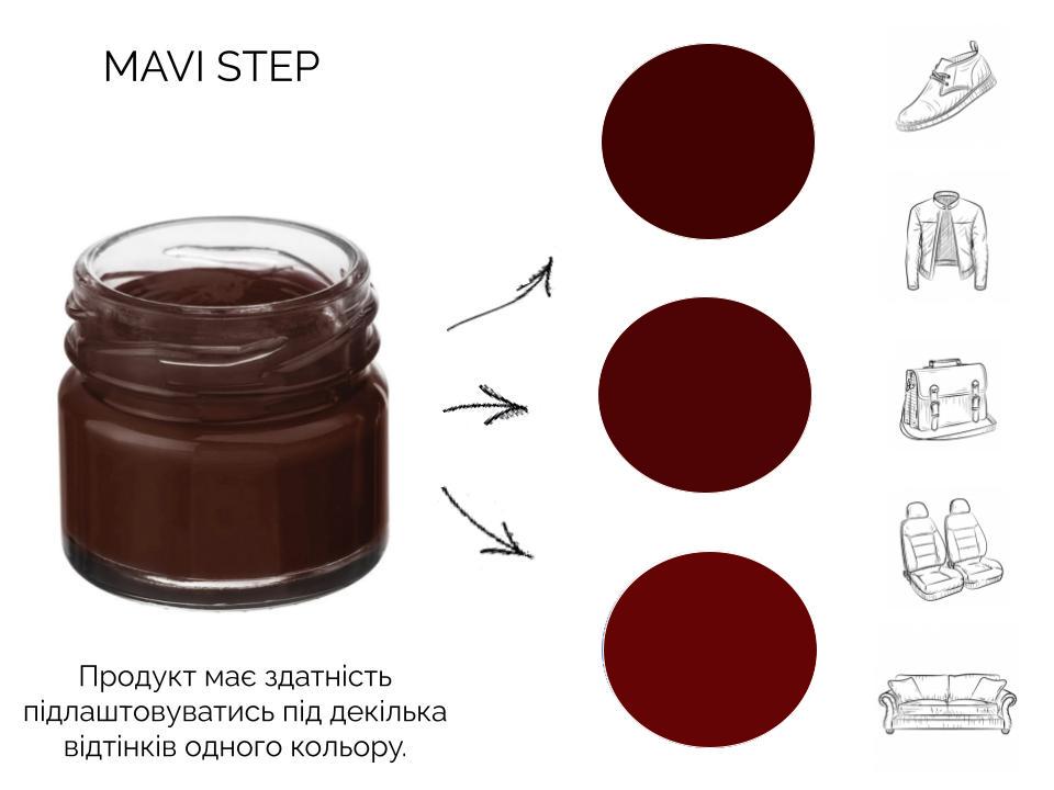 Крем для обуви и кожи Mavi Step Creme de Beaute 25 мл Бордово-коричневый (C01/150/025) - фото 3