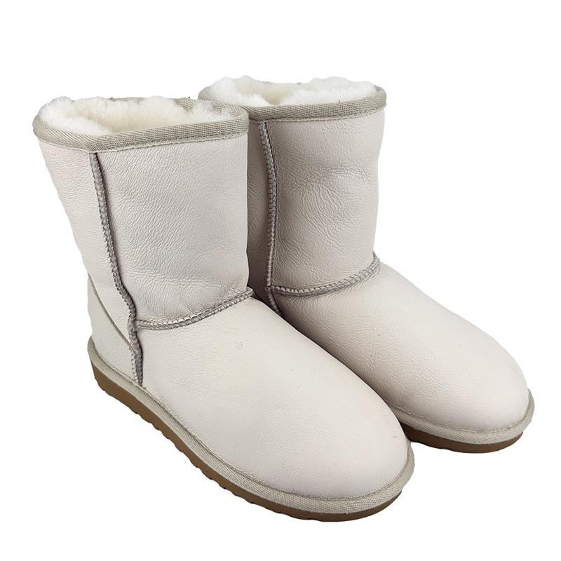 Угги женские кожаные на цигейке К-00307 р. 36 23 см Молочный