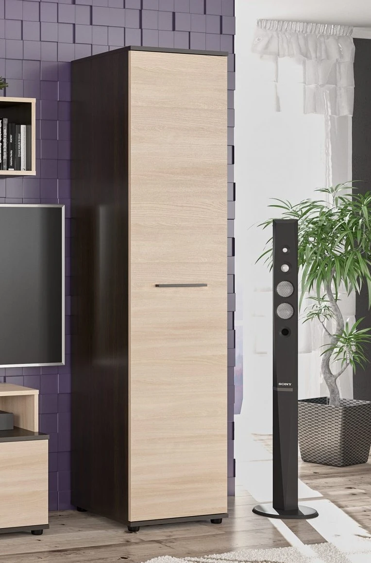 Шкаф-пенал Мебель-Сервіс Феррара Венге темный/Ясень светлый (26965726) - фото 1