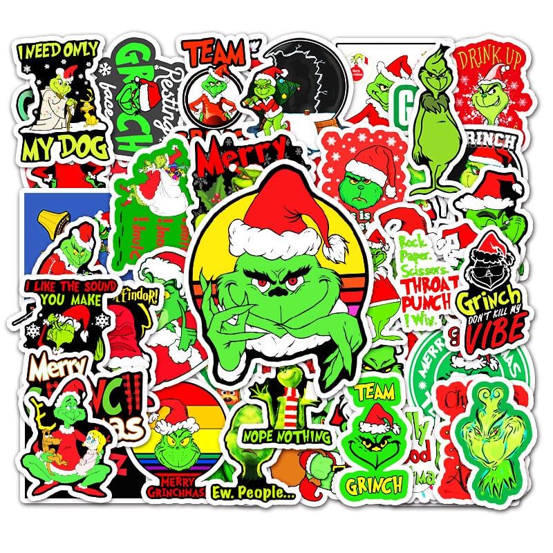 Стикеры виниловые Гринч 50 шт. (10440)