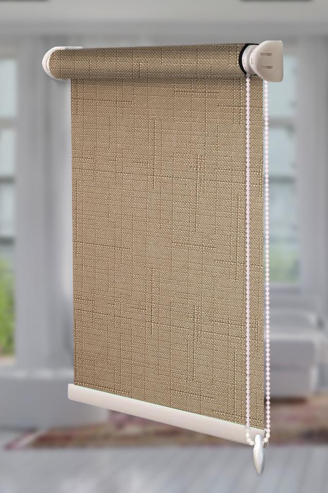 Рулонная штора Лен открытого типа 55х190 см Латте (Len-RSS-01-3089)