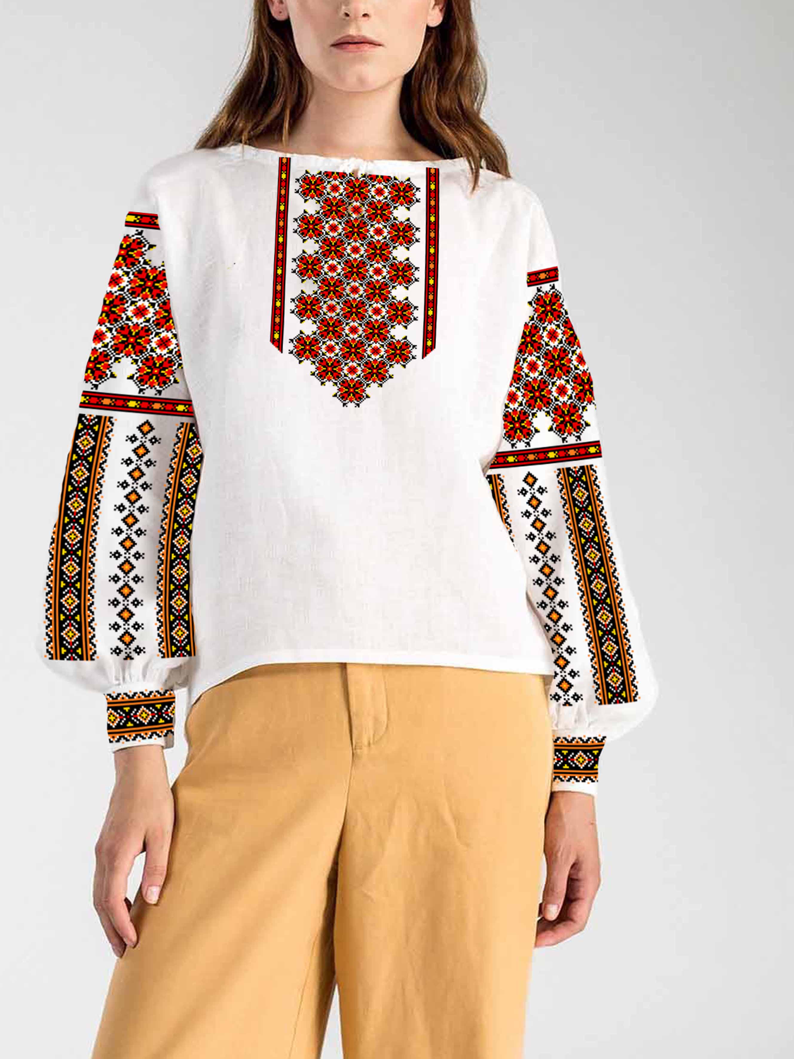 Заготовка для вышивки нитями или бисером рубашка СЖ-404 габардин