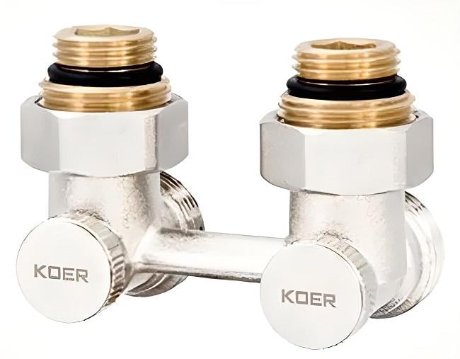 Вузол нижнього підключення радіатора кутовий KOER 3/4" (9081751)