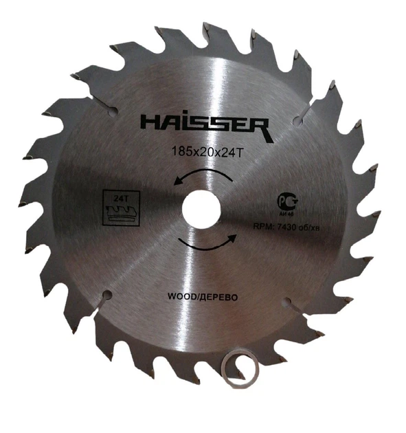 Диск пиляльний Haisser 185х20 24 зуб по дереву (4311638)
