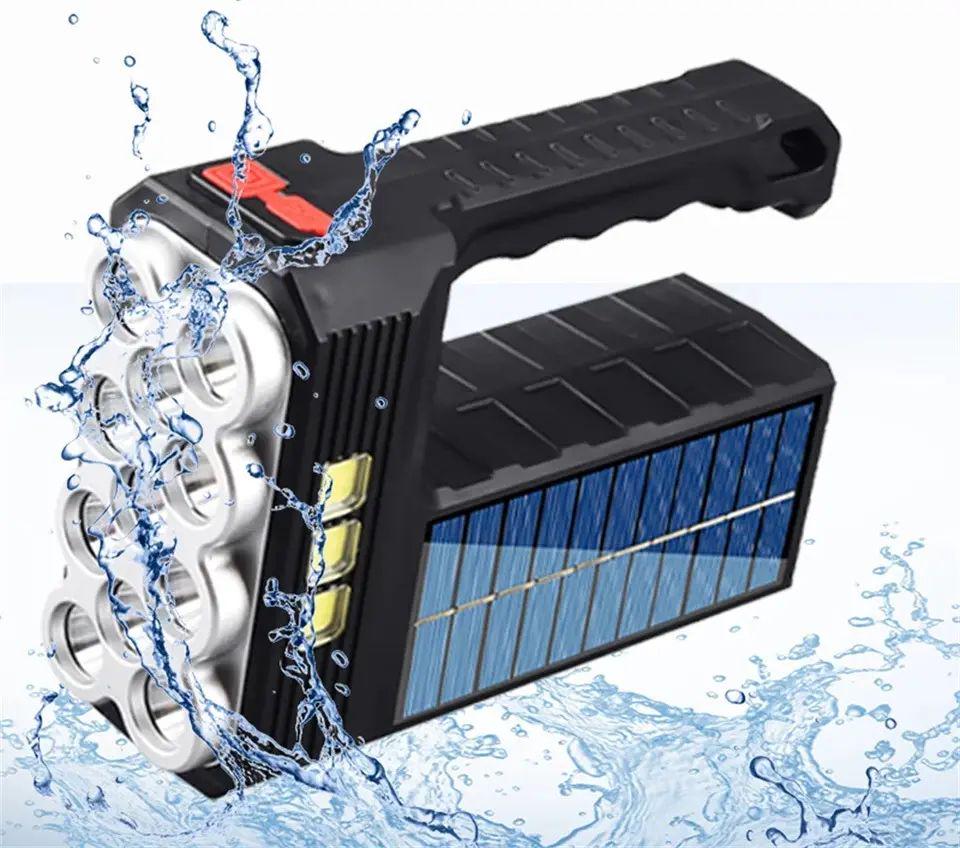 Фонарик на солнечной батарее BL-7701В 4 режима работы водонепроницаемый USB (opt-21618)