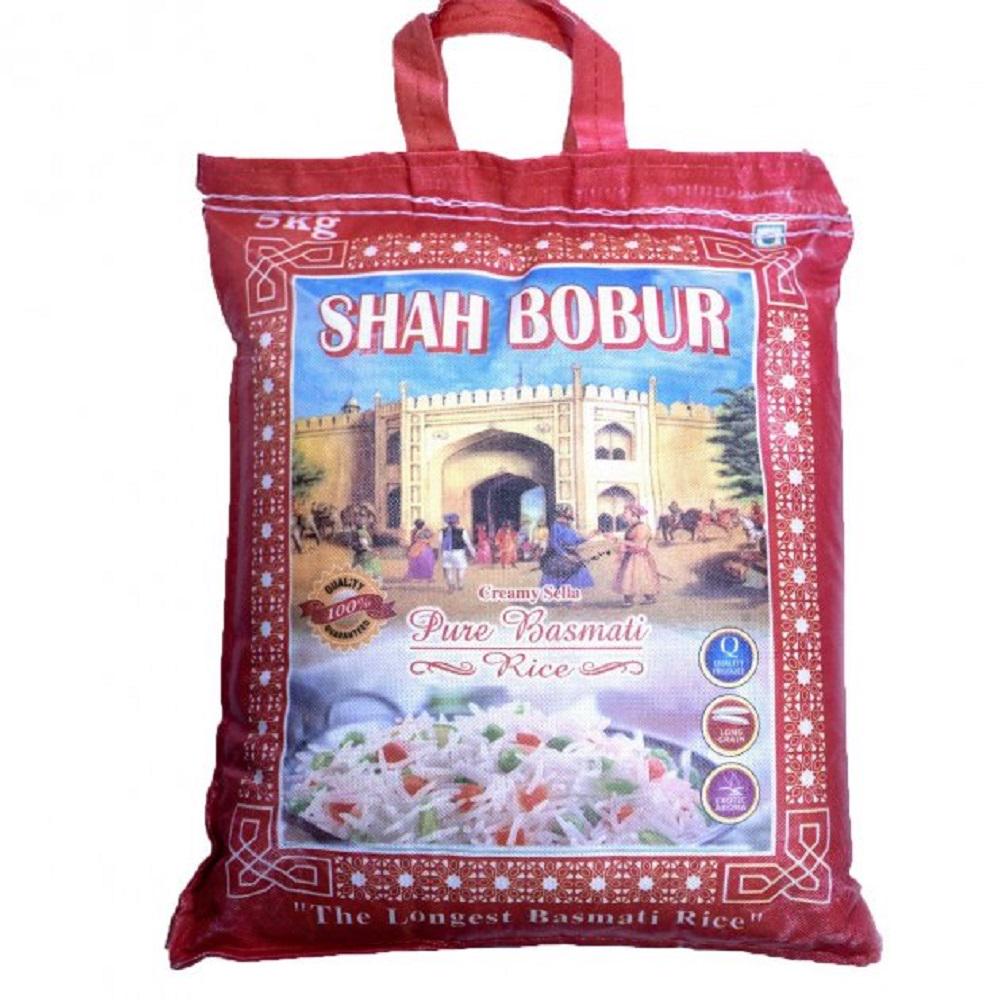 Рис длиннозернистый Basmati Shah Bobur премиум кремовый 5 кг