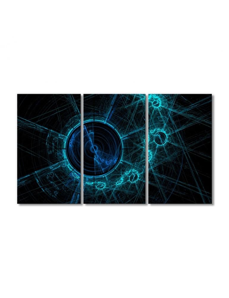 Картина модульная Синтетические нейроны 3 модуля 80x120 см