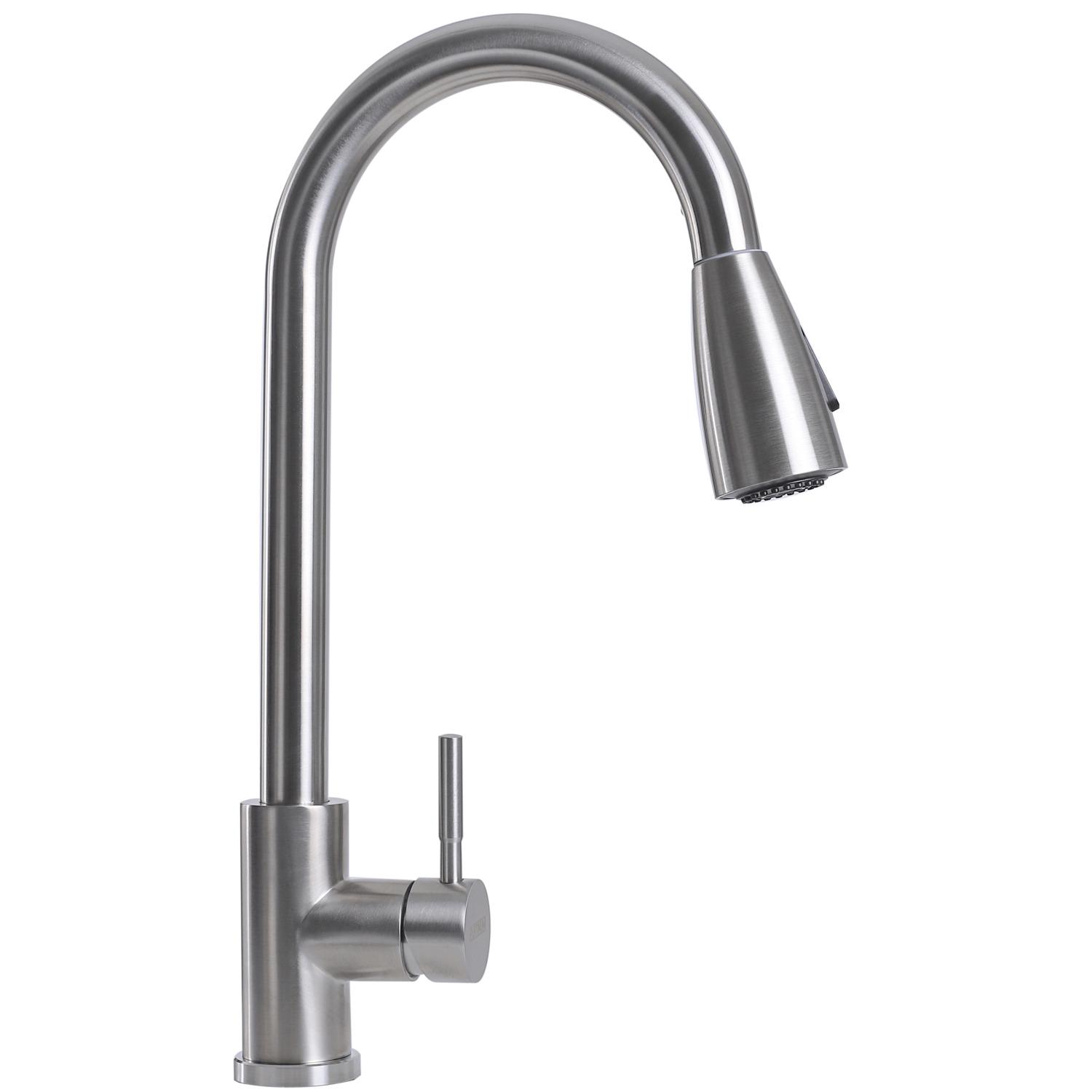 Смеситель для кухни Platinum KT 8203 8614 PLS-A32612 с видвижной лейкой Сатин (151937)