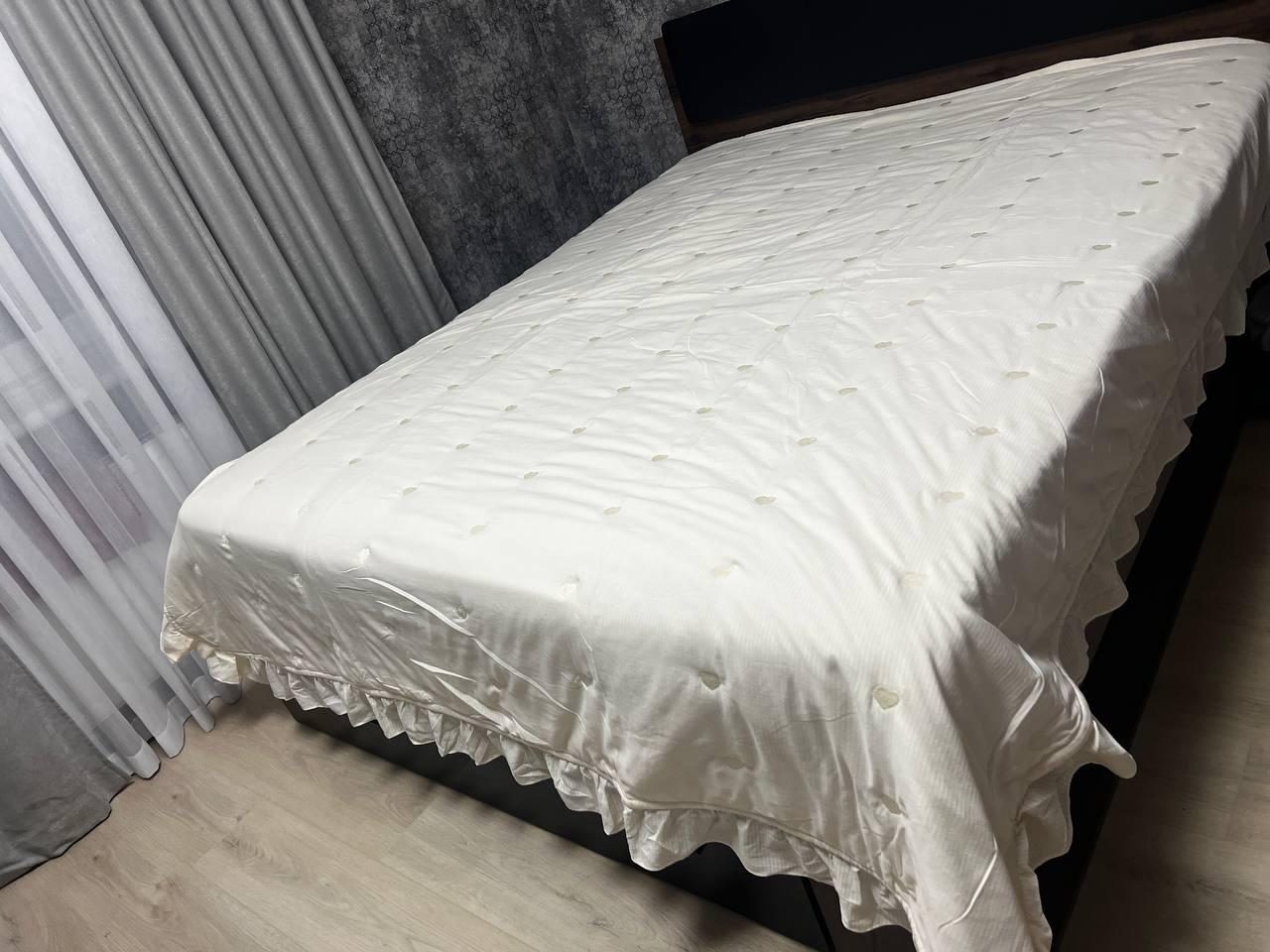 Покривало бавовняне на диван двоспальне 200х200 см Білий (П4К-rai-pokruvalo-001-02) - фото 6