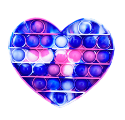 Сенсорная силиконовая игрушка пупырка антистресс Pop It фиджет Сердце разноцветное
