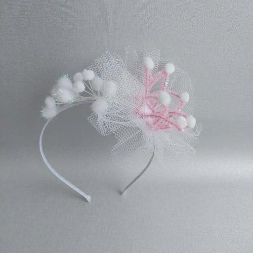 Корона Принцессы с веточкой на обруче ручная работа Розовый (210124)