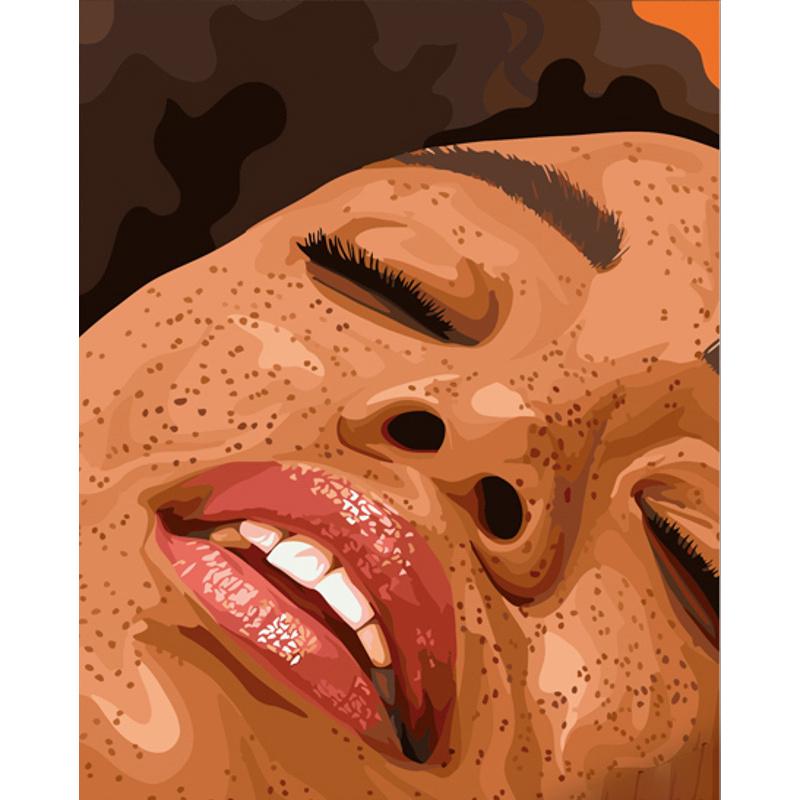 Картина по номерам Strateg Премиум Веснушки на лице 40х50 см (GS549)