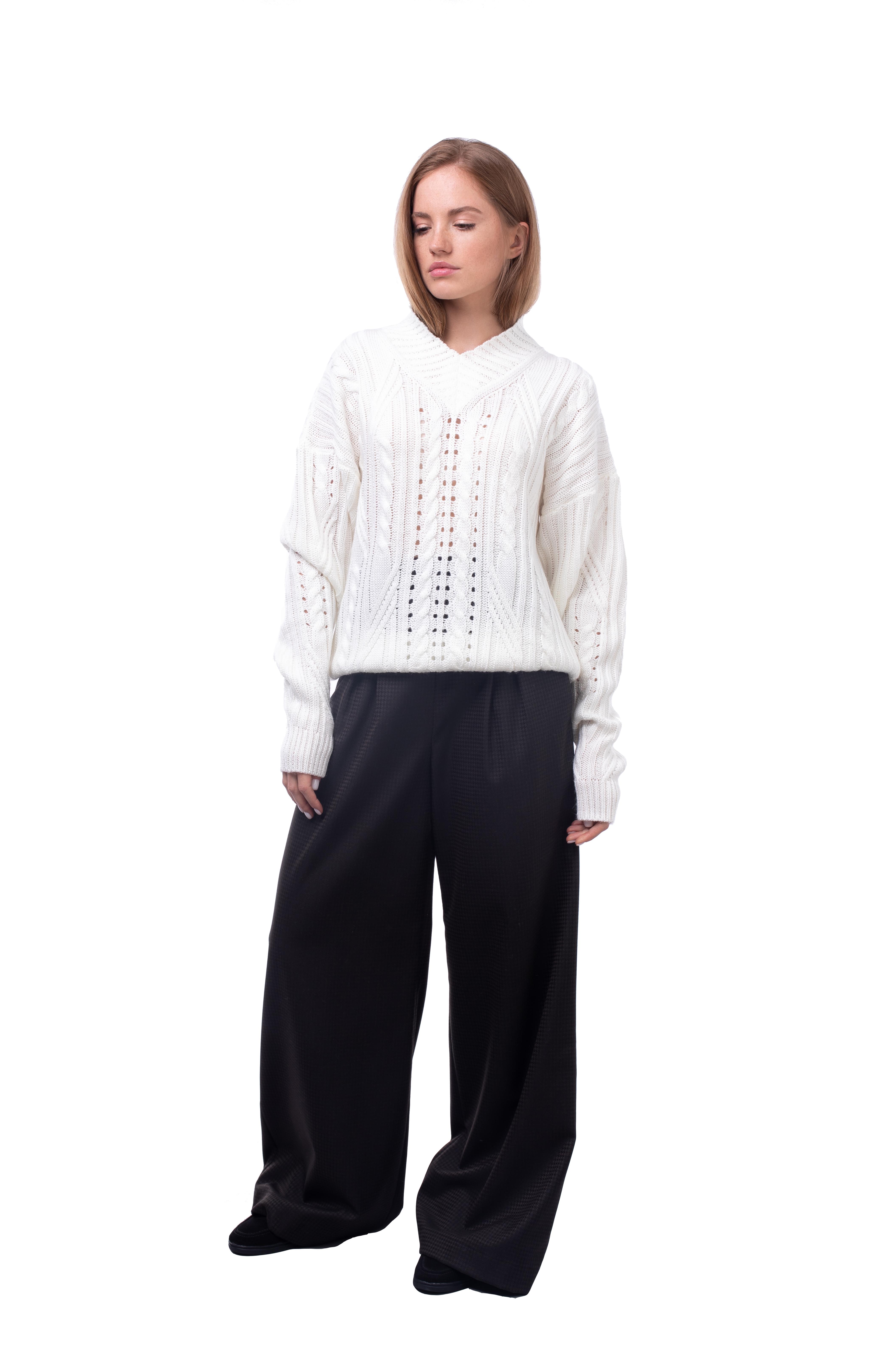 Джемпер женский Bakhur с V-образным вырезом S-M Молочный (3222 Мл 44-46) - фото 2 Джемпер женский Bakhur с V-образным вырезом S-M Молочный (3222 Мл 44-46) - фото 2