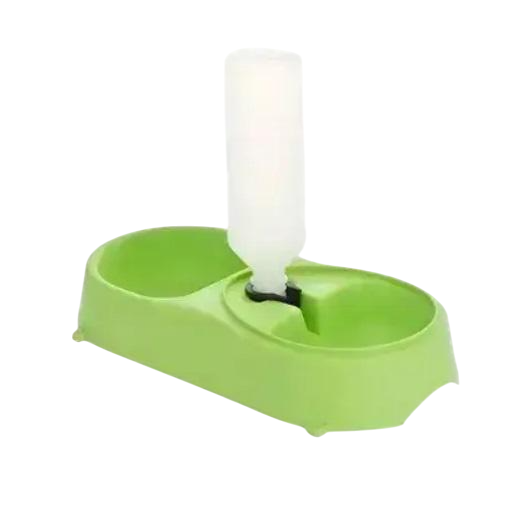 Миска для собак/котів Pet Feeder пластикова з поїлкою Зелений