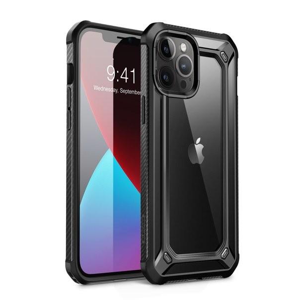 Противоударный чехол прозрачный i-Blason Exo для Iphone 12 Pro Max (6.7") Black