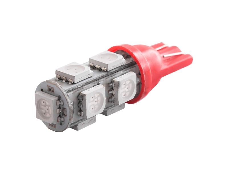 Автолампа светодиодная T10 W5W 24 В SMD5050-9led Красный (1501)