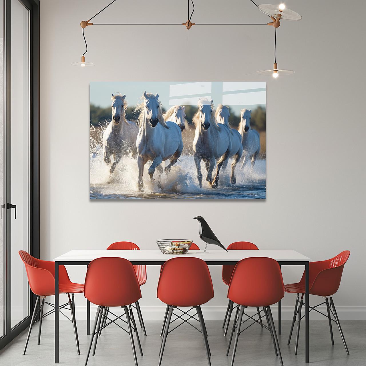 Картина на стекле NovellaPrint Свободные лошади 90х60 см (372.3)