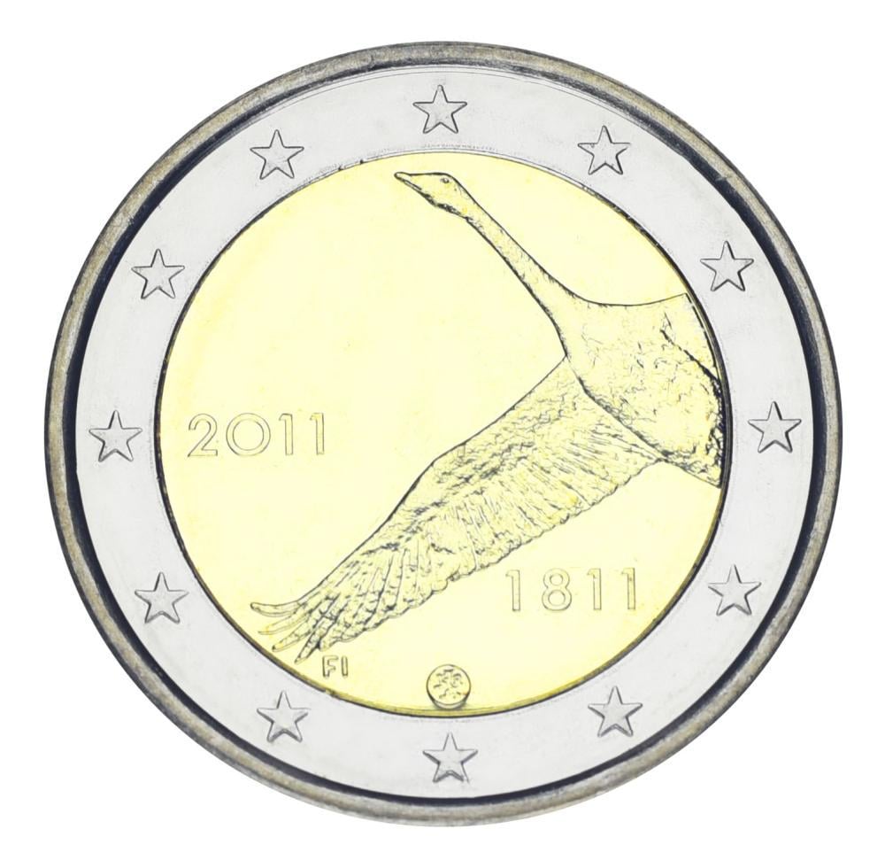 Колекційна монета Фінляндія 2 євро 2011 200 років банку Фінляндії UNC (KM#163)