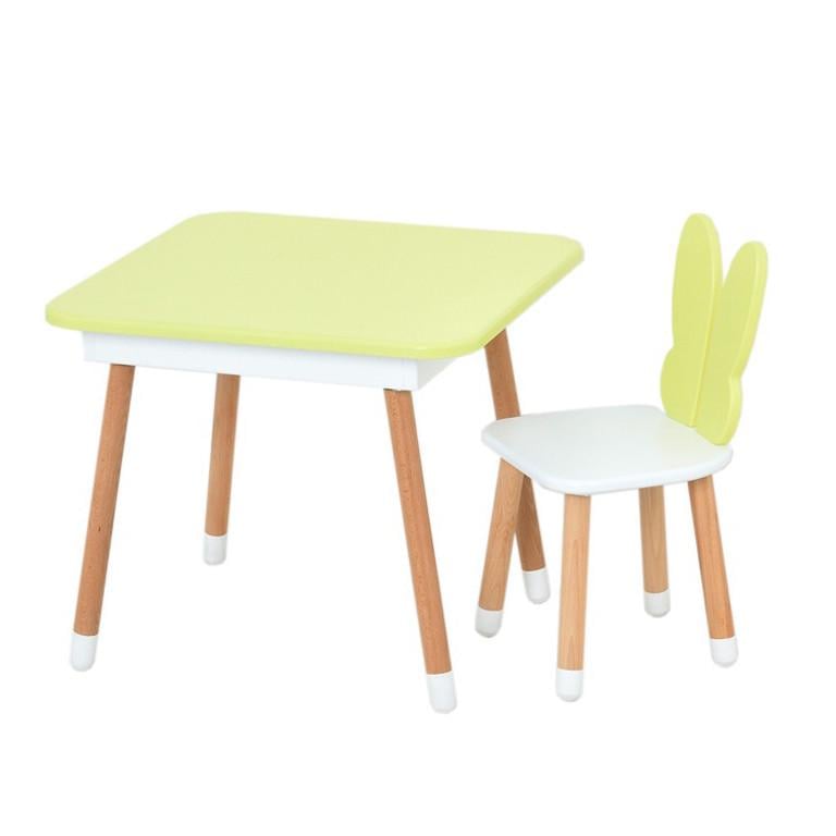 Дитячий стіл зі стільцем та ящиком Bambi комбінований 60х60х53 см Персиковий (KL-154-R-37)