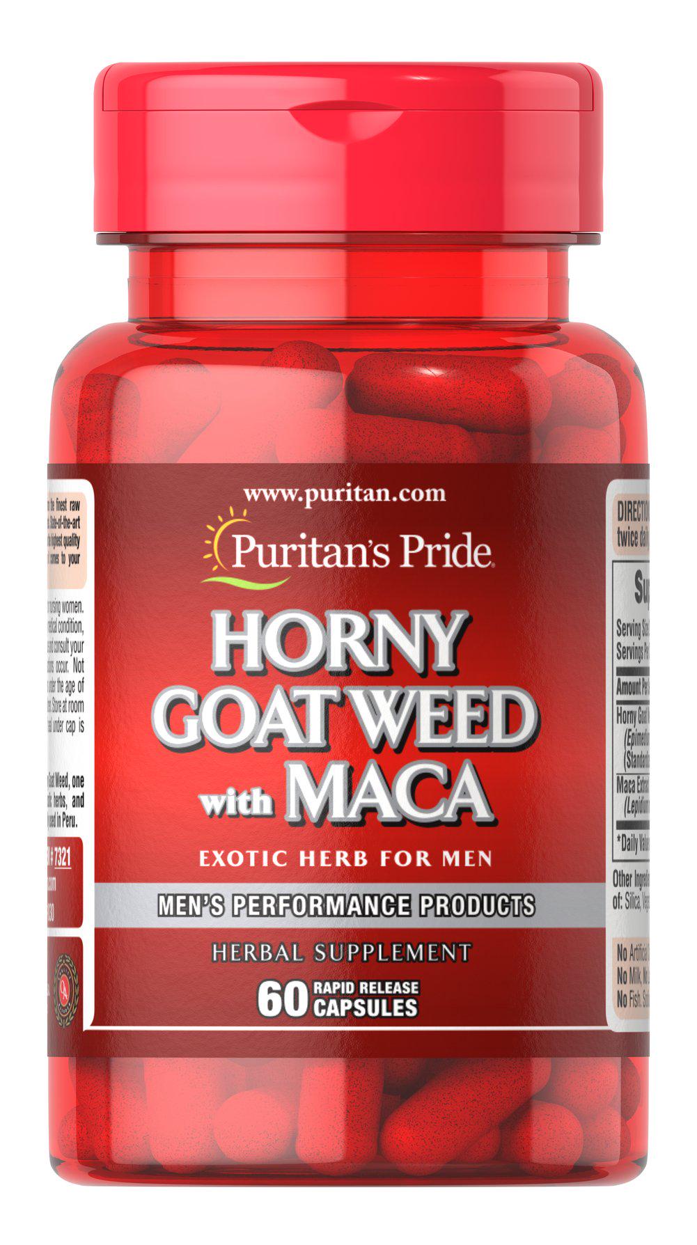 Тонізуючий засіб Puritan's Pride Horny Goat Weed with Maca 60 Caps