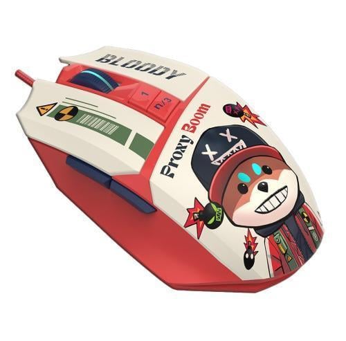 Компьютерная мышка оптическая A4Tech W63 Max Proxy Boom USB сенсор MAX BC3332-A 12K 100-12 000 dpi 250 IPS 6 кнопок RGB Белый/Красный (2881187979)