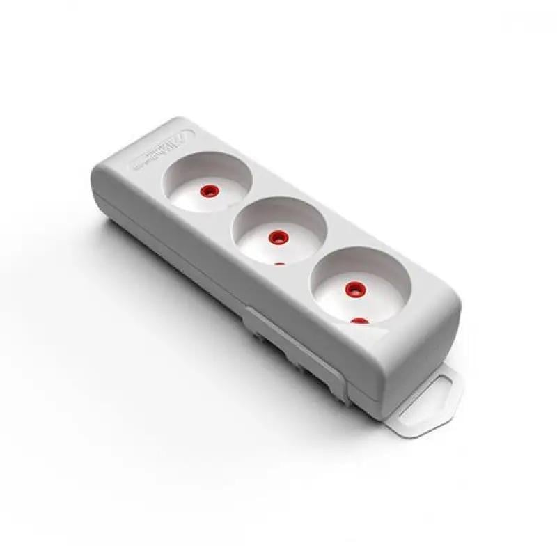 Колодка Mutlusan 3 гнізда без заземлення зі шторками (49-12-07)