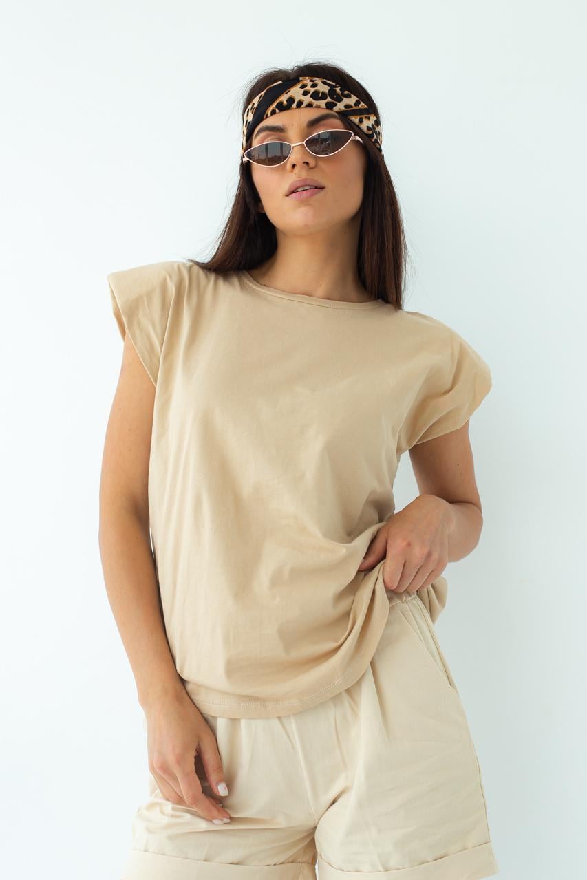 Футболка базовая CLEW WOMAN L Бежевый (9541585)