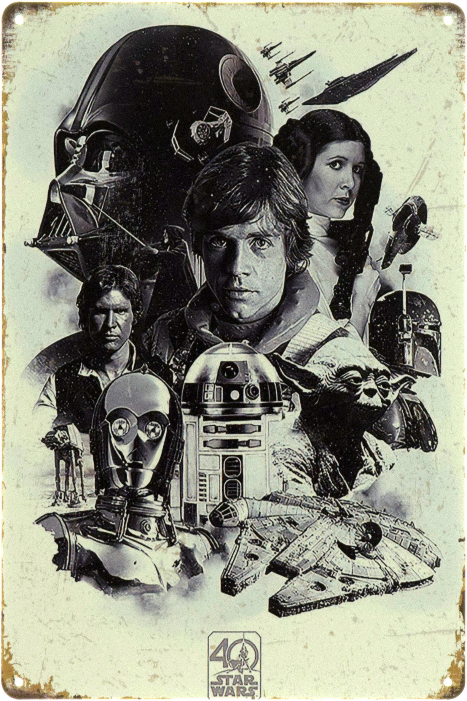 Табличка металлическая "Star Wars 40th Anniversary" 20x30 см (ms-104448)