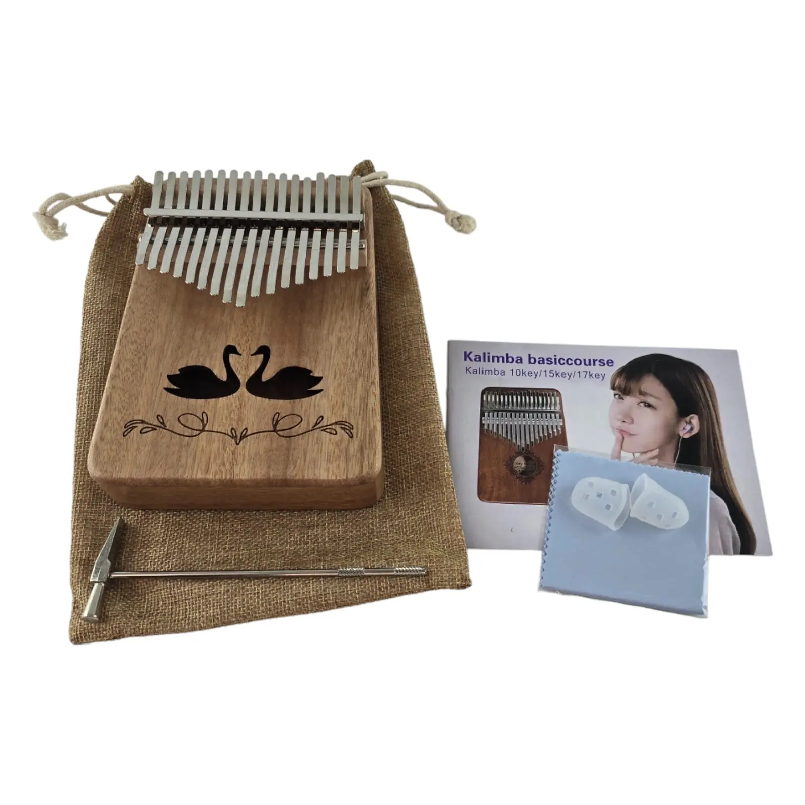 Калімба Лебеді натуральне дерево 20х16х6.5 см (35189)