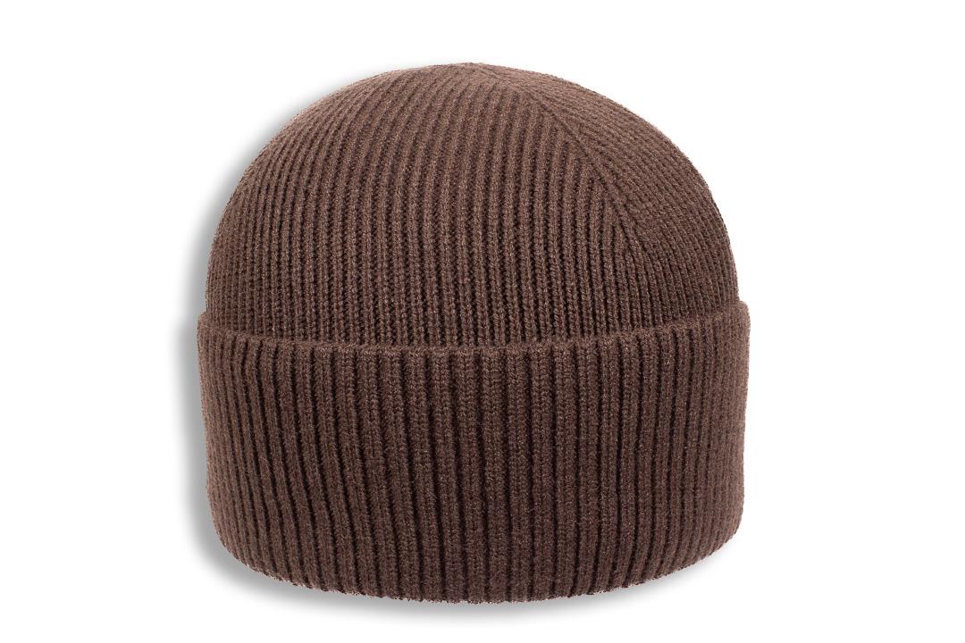 Шапка молодежная Apex БРИГ кашемировая с отворотом утепленная флисом one size Темно-коричневый (282125)