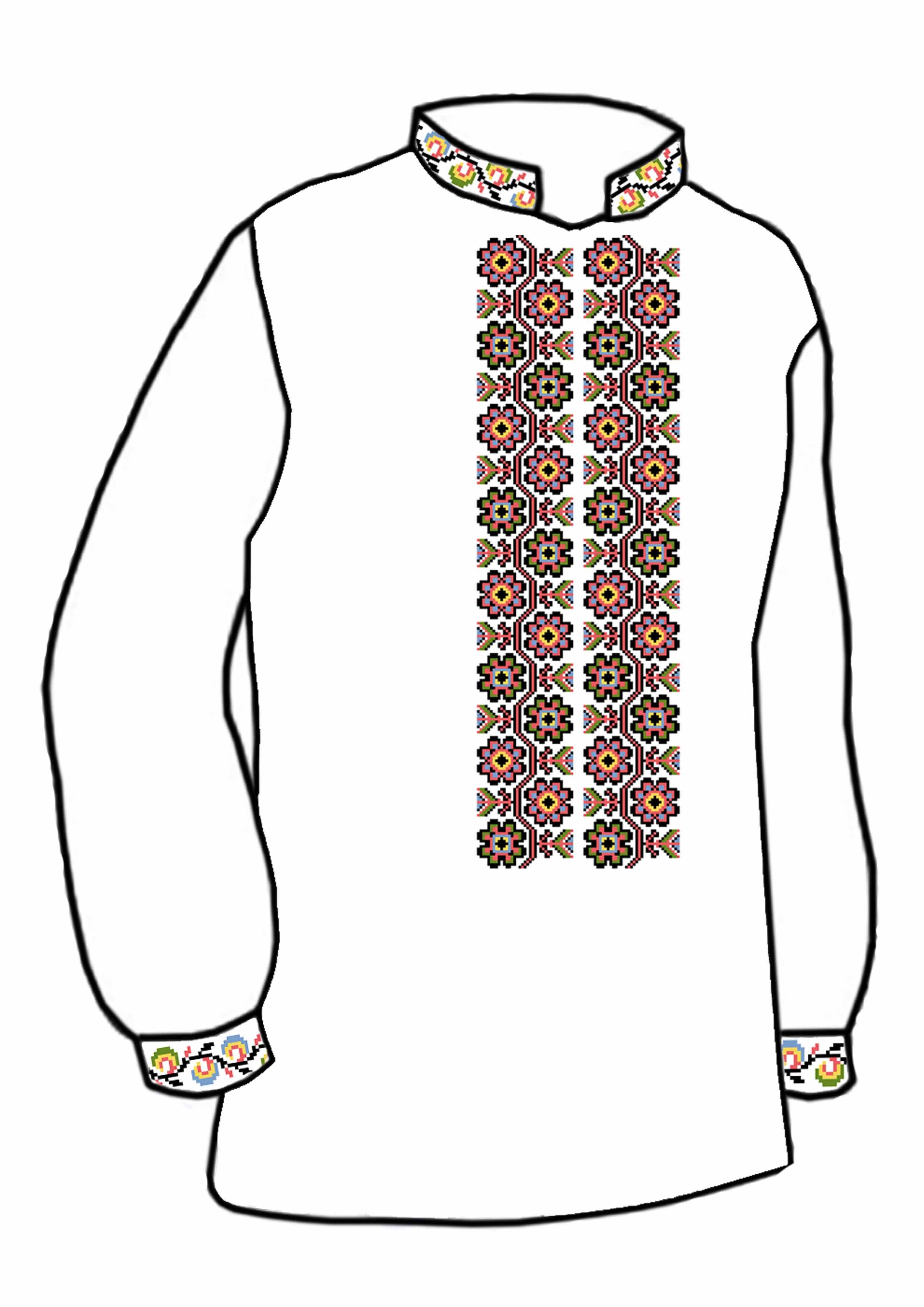 Заготовка для вышивки нитями или бисером рубашка СЧ-138 домотканое полотно