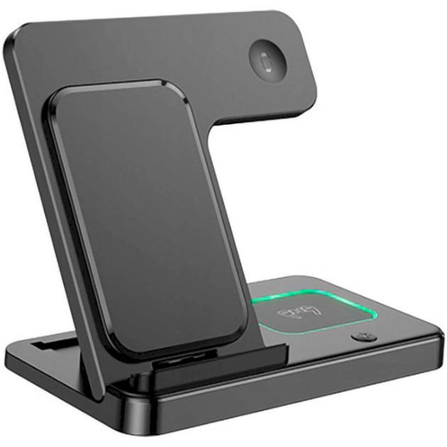 Зарядна станція настільна бездротова Borofone BQ26 Best wireless fast charger 3в1 Black (602979)
