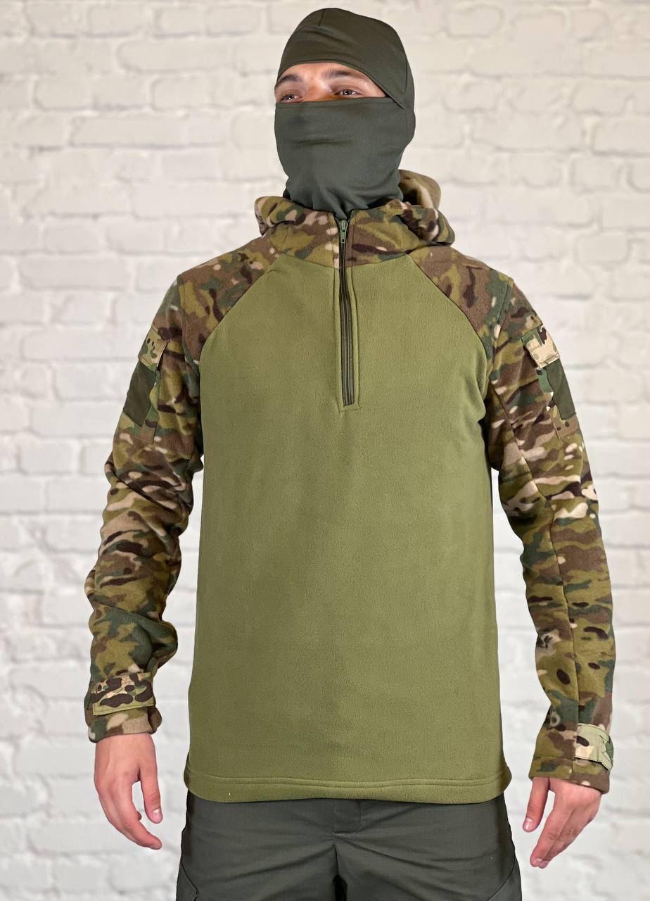 Убакс флисовый с капюшоном XXXL р. 56 Мультикам/Оливковый (167-5)