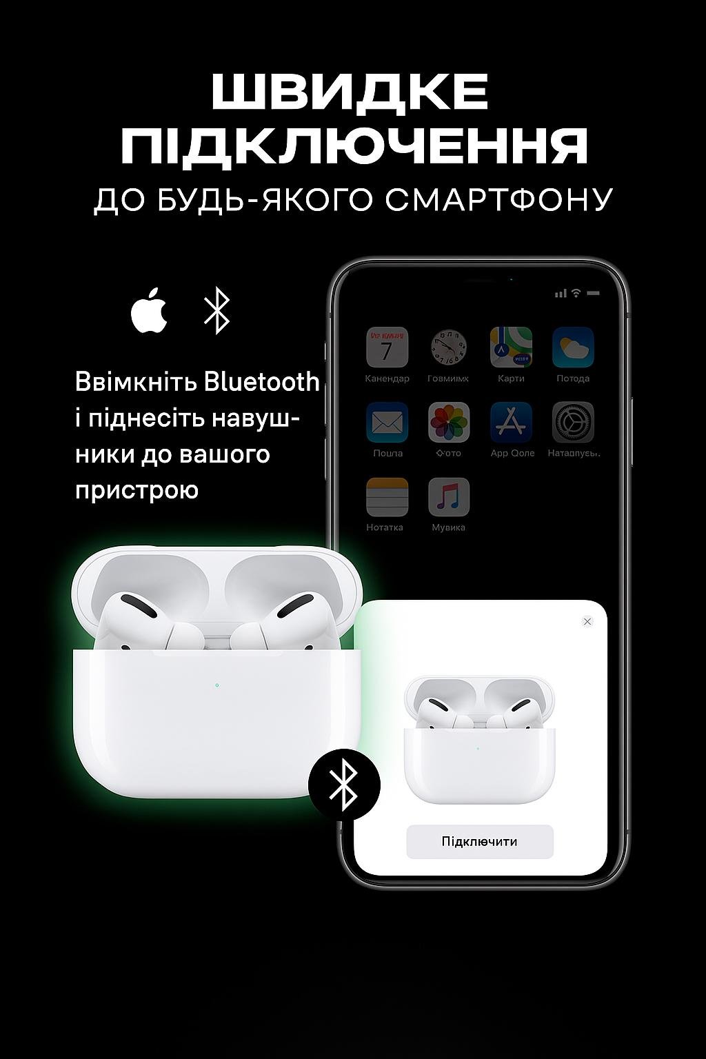 Наушники беспроводные Kayfovo Bluetooth Air Pro 2 с чехлом Белый (28719) - фото 4 Наушники беспроводные Kayfovo Bluetooth Air Pro 2 с чехлом Белый (28719) - фото 4