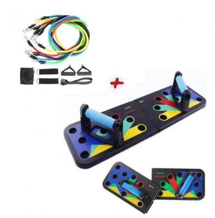 Набор для тренировок доска для отжиманий и набор трубчатых эспандеров - фото 2 Набор для тренировок доска для отжиманий и набор трубчатых эспандеров - фото 2