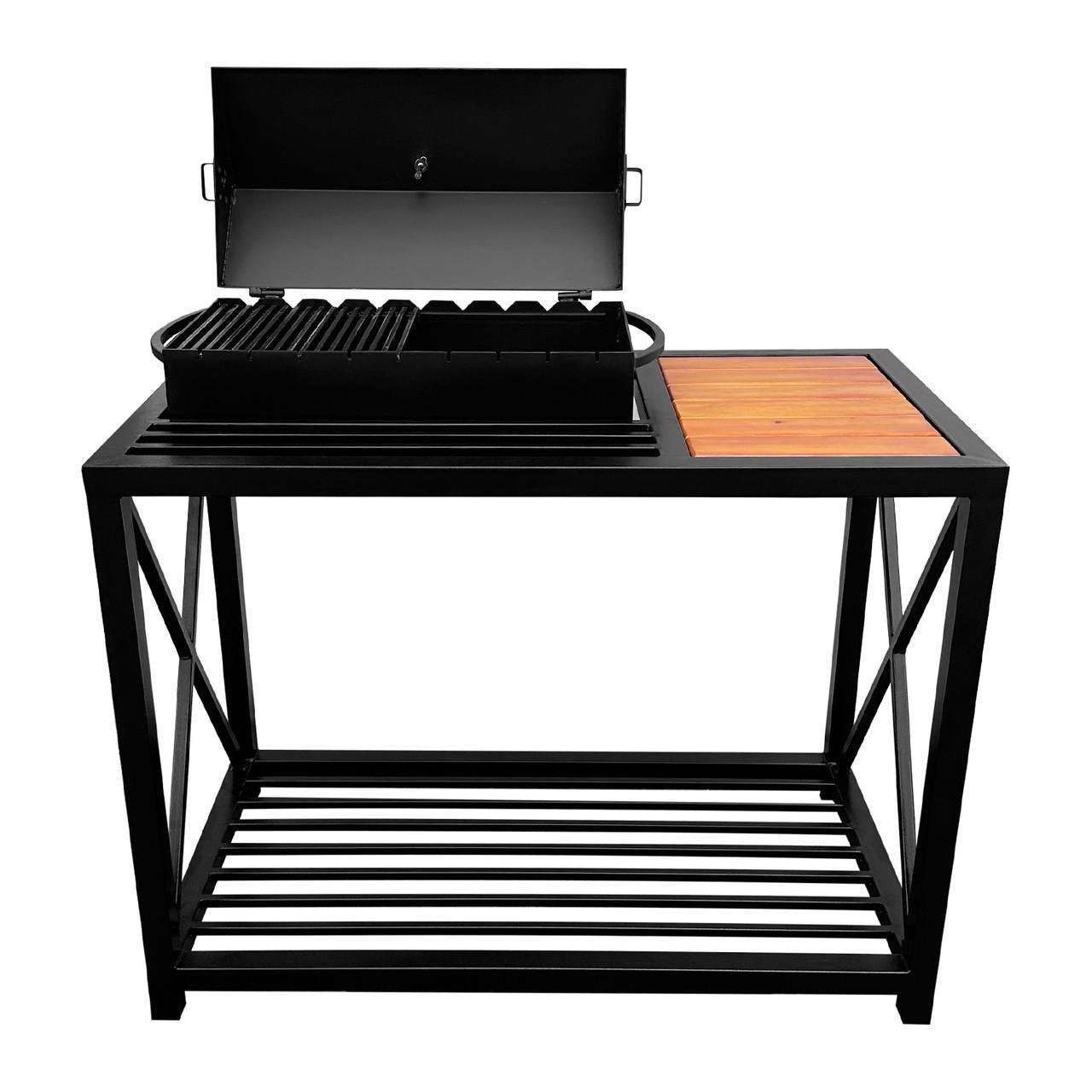 Мангал-барбекю Metalzavod Тор на 9 шампурів 4 мм в стилі LOFT 110х59х104 см (MLB9-4CX)