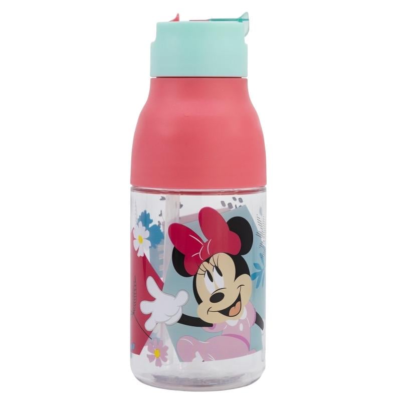 Бутылка для воды детская STOR Minnie Mouse пластиковая с трубочкой 420 мл 18x6,7x6,7 см (2528177984)