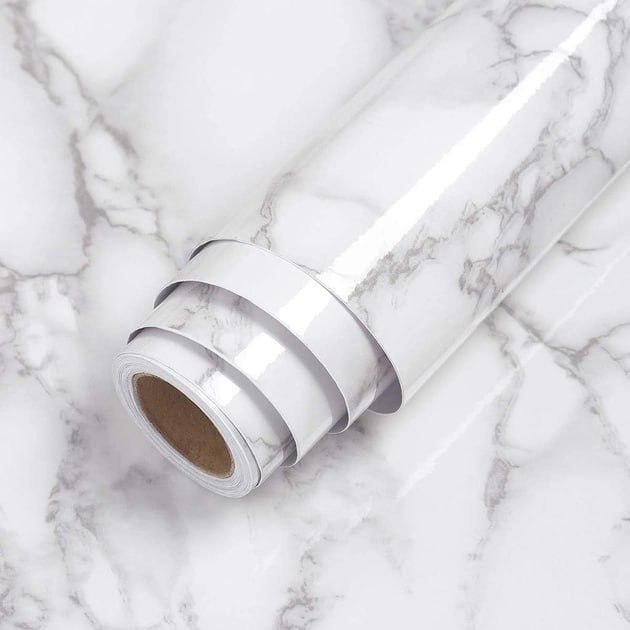 Самоклеящаяся кухонная пленка для поверхностей 5x0,6 м Белый мрамор (3642) - фото 5