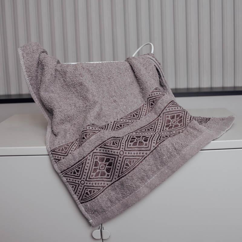 Рушник для обличчя Свіжість Роси 100х50 см Сірий (88243) - фото 1