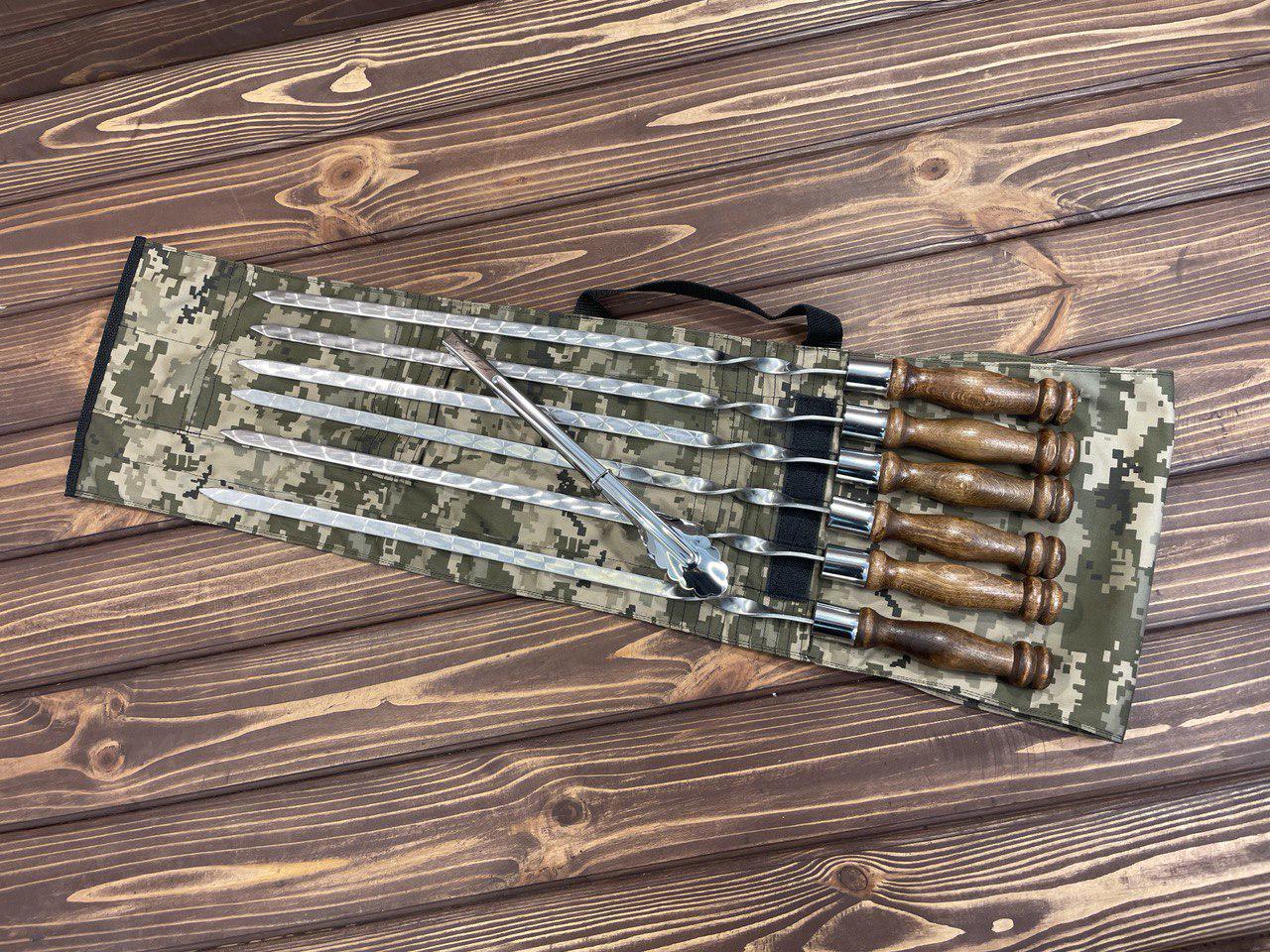 Набор шампуров Brown 2 в чехле ручная работа