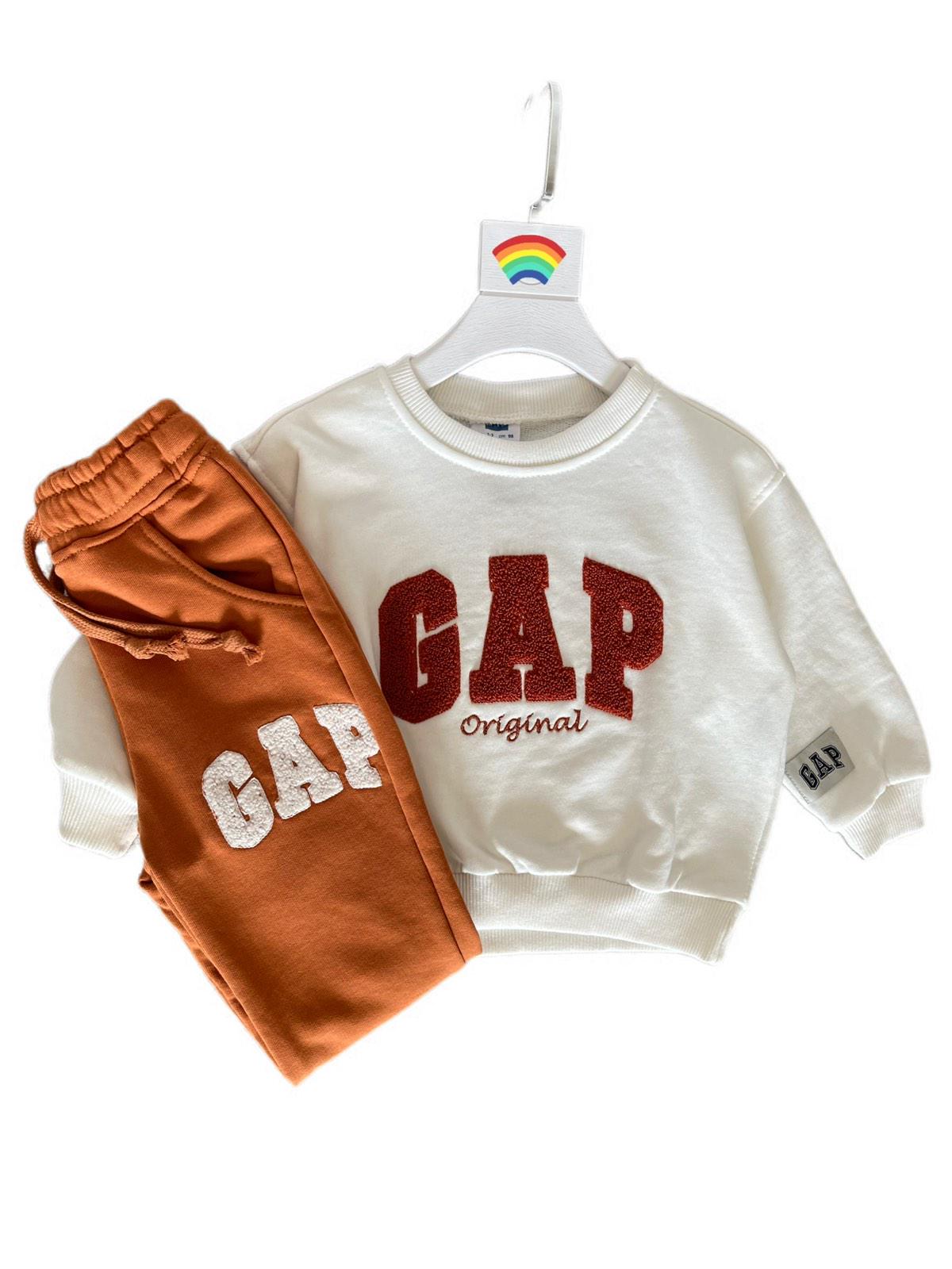 Костюм детский GAP свитшот/джогеры 6-7 лет 119 см Бело-оранжевый (25019259) - фото 2 Костюм детский GAP свитшот/джогеры 6-7 лет 119 см Бело-оранжевый (25019259) - фото 2