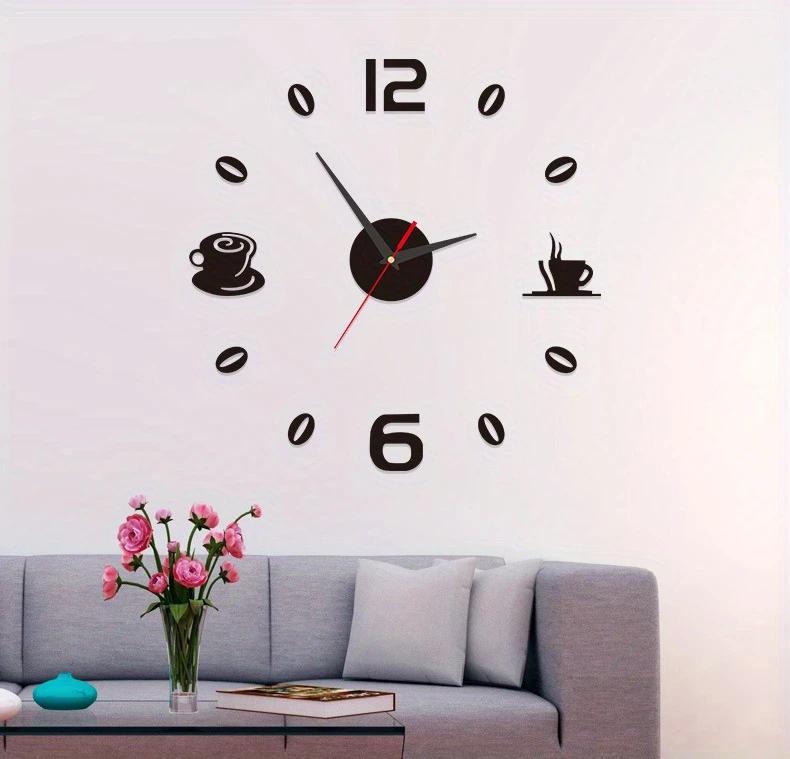 Часы настенные 3D Coffee mini бескаркасные с бесшумным механизмом самоклеящиеся 40 см Черный (D-0114) - фото 3 Часы настенные 3D Coffee mini бескаркасные с бесшумным механизмом самоклеящиеся 40 см Черный (D-0114) - фото 3
