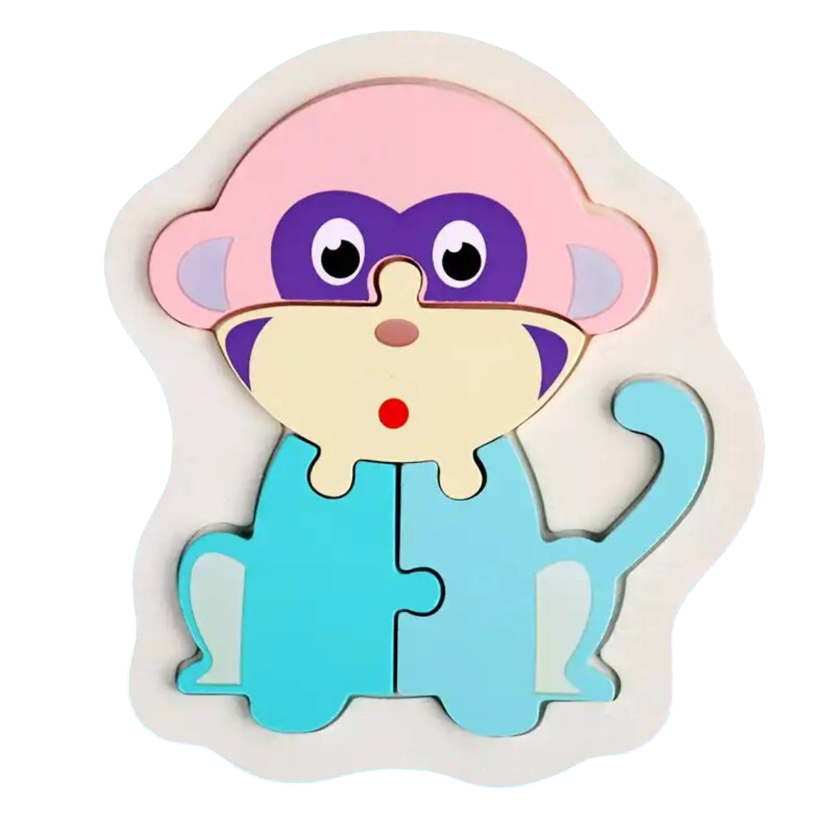 Деревянный пазл рамка-вкладыш Fun Game цветной Обезьяна (2178651591)
