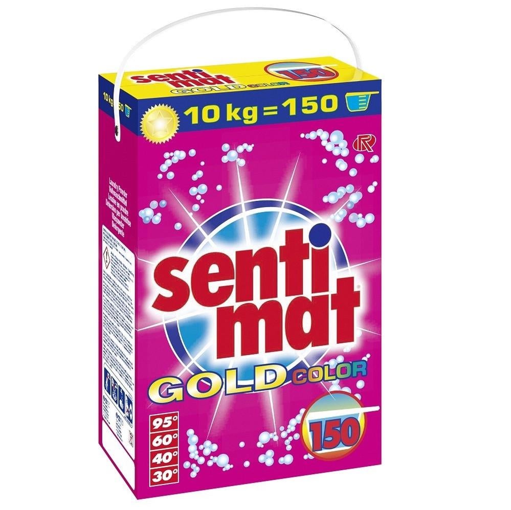 Пральний порошок концентрований Sentimat Gold Color для кольорової білизни автомат 10 кг 150 прань