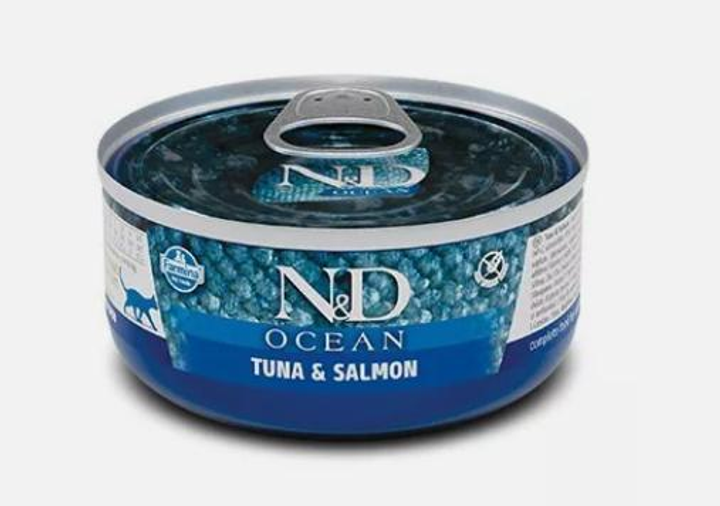 Корм для кошек влажный Фарміна N&D GF OCEAN TUNA AND SALMON тунец/лосось беззерновой 70 г (02031)