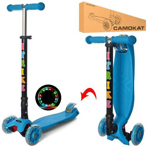 Самокат детский трехколесный складной iTrike JR 3-003-1-BL Голубой - фото 2 Самокат детский трехколесный складной iTrike JR 3-003-1-BL Голубой - фото 2