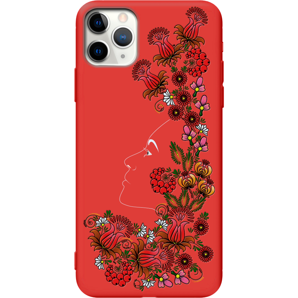 Чехол Boxface iPhone 11 Pro 3D Ukrainian Muse Красный силикон (38189-bk64-43044)