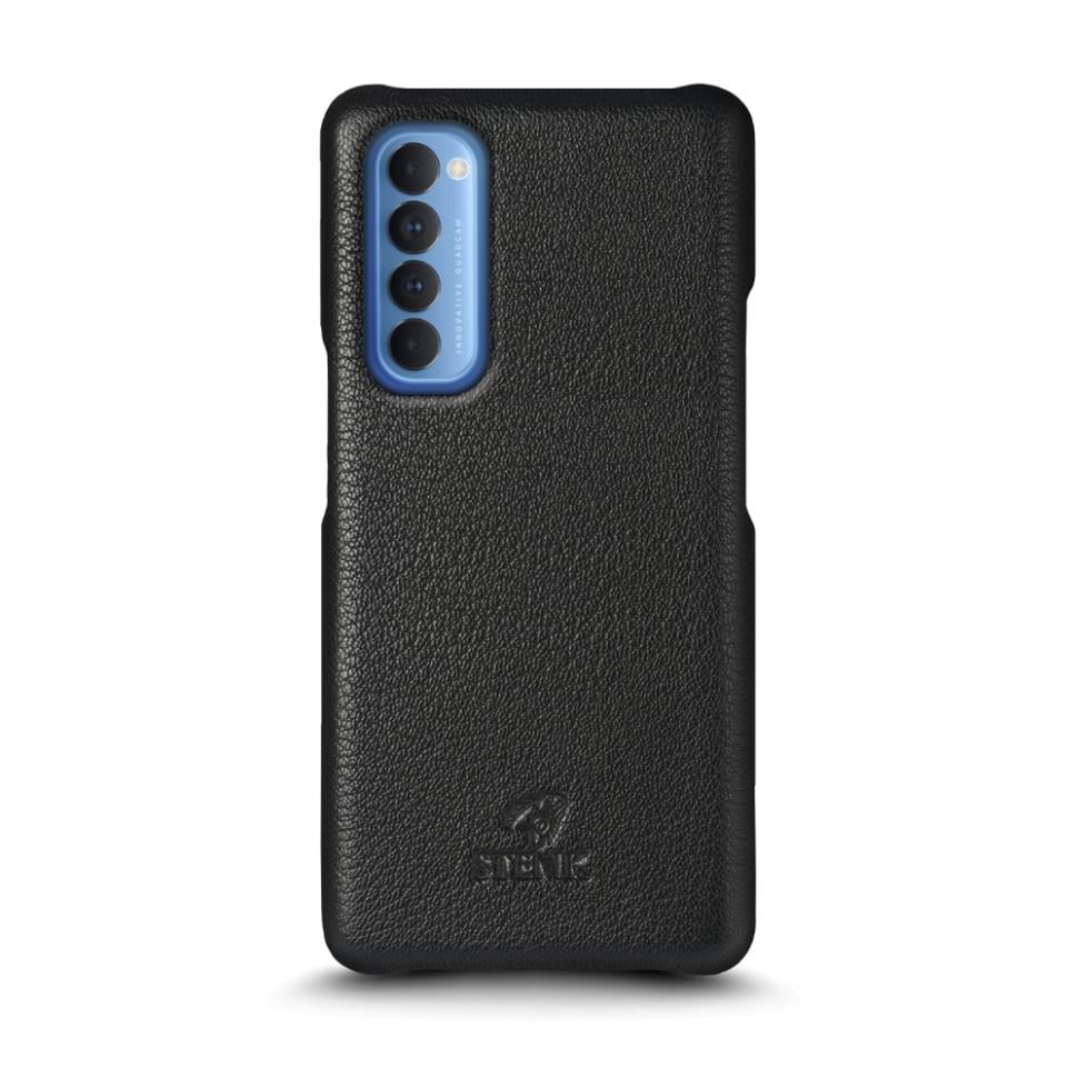 Кожаная накладка Stenk Cover для OPPO Reno4 Pro 4G Черный (69383)