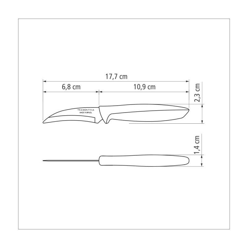 Ніж для зняття шкірки Tramontina Plenus 76 мм (23419/163) - фото 2