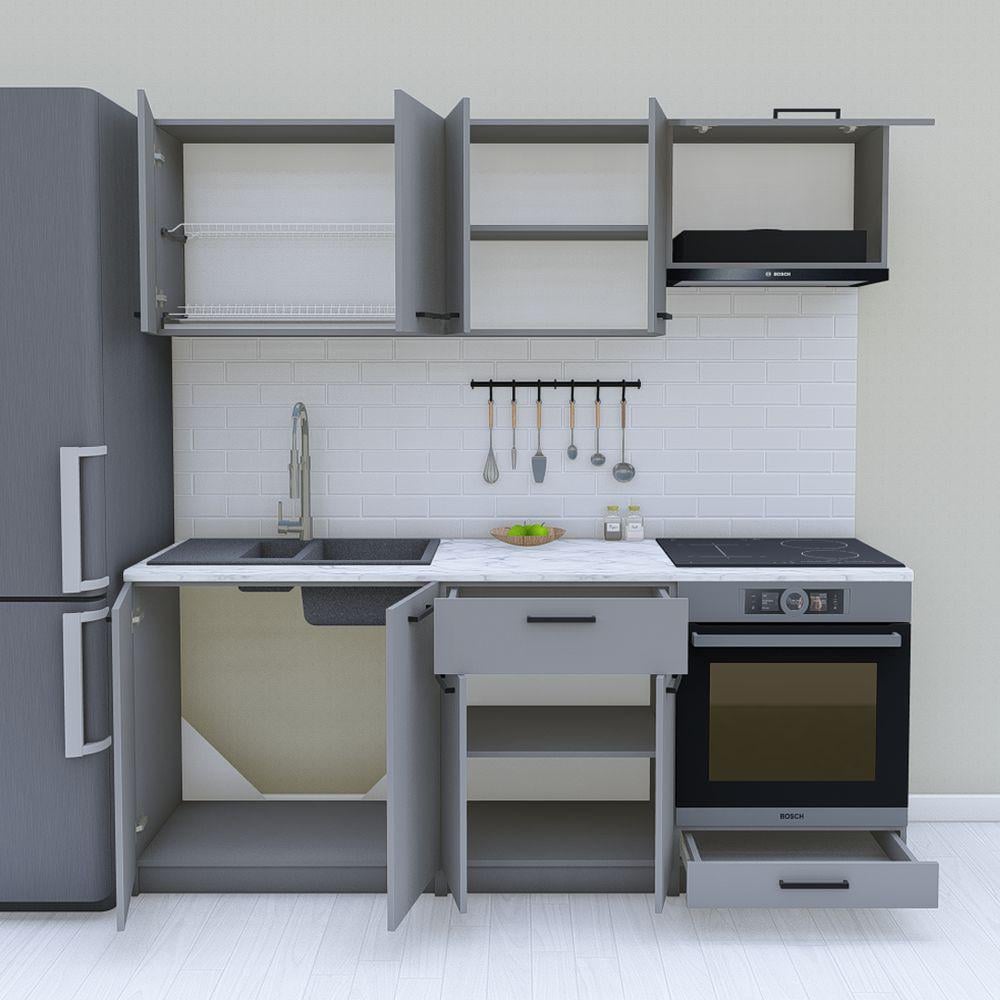 Кухня модульная готовая 2 м 200 см Антрацит (МП37а) - фото 2 Кухня модульная готовая 2 м 200 см Антрацит (МП37а) - фото 2